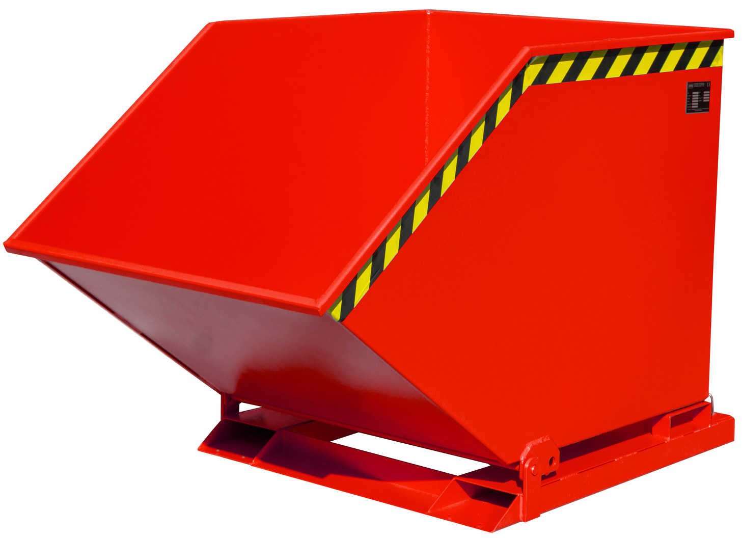 Bauer Muldenkipper KK-800 - RAL 3000 Kippmulde 800 Liter für Stapler - Schuttmulde feuerrot pulverbeschichtet (BA-4541-04-0000-2) Bild-01