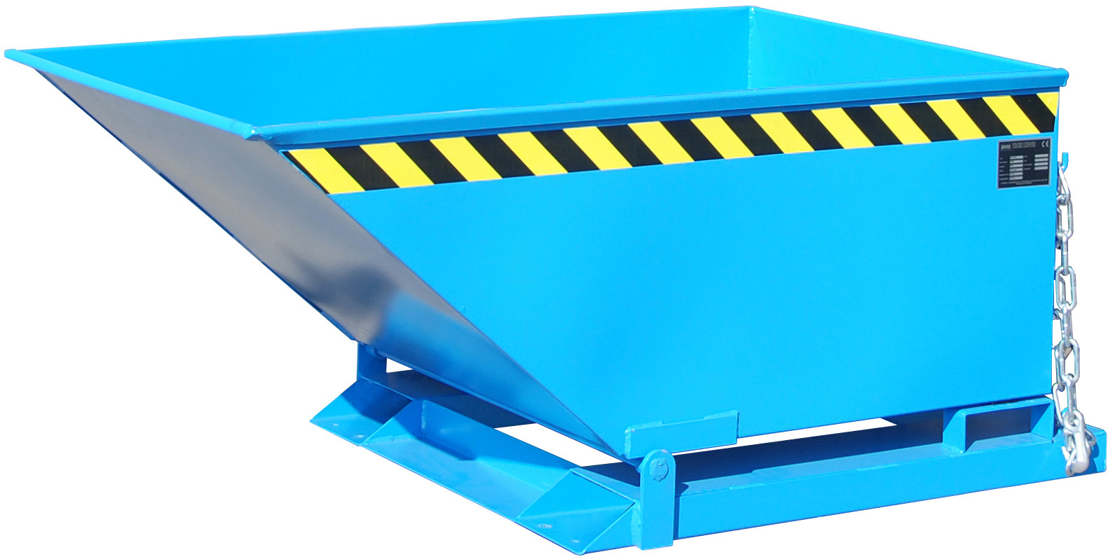 Bauer Muldenkipper KN-400 - RAL 5012 Kippmulde 400 Liter für Stapler - Schuttmulde lichtblau pulverbeschichtet (BA-4541-07-0000-3) Bild-01