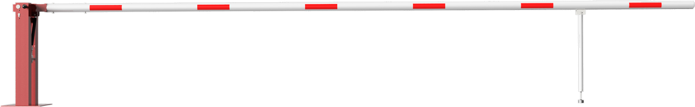 Schake Schranke mit Gasdruckfeder und Pendelstütze - Schrankenbaum Ø 80 mm ODP - 6000 mm