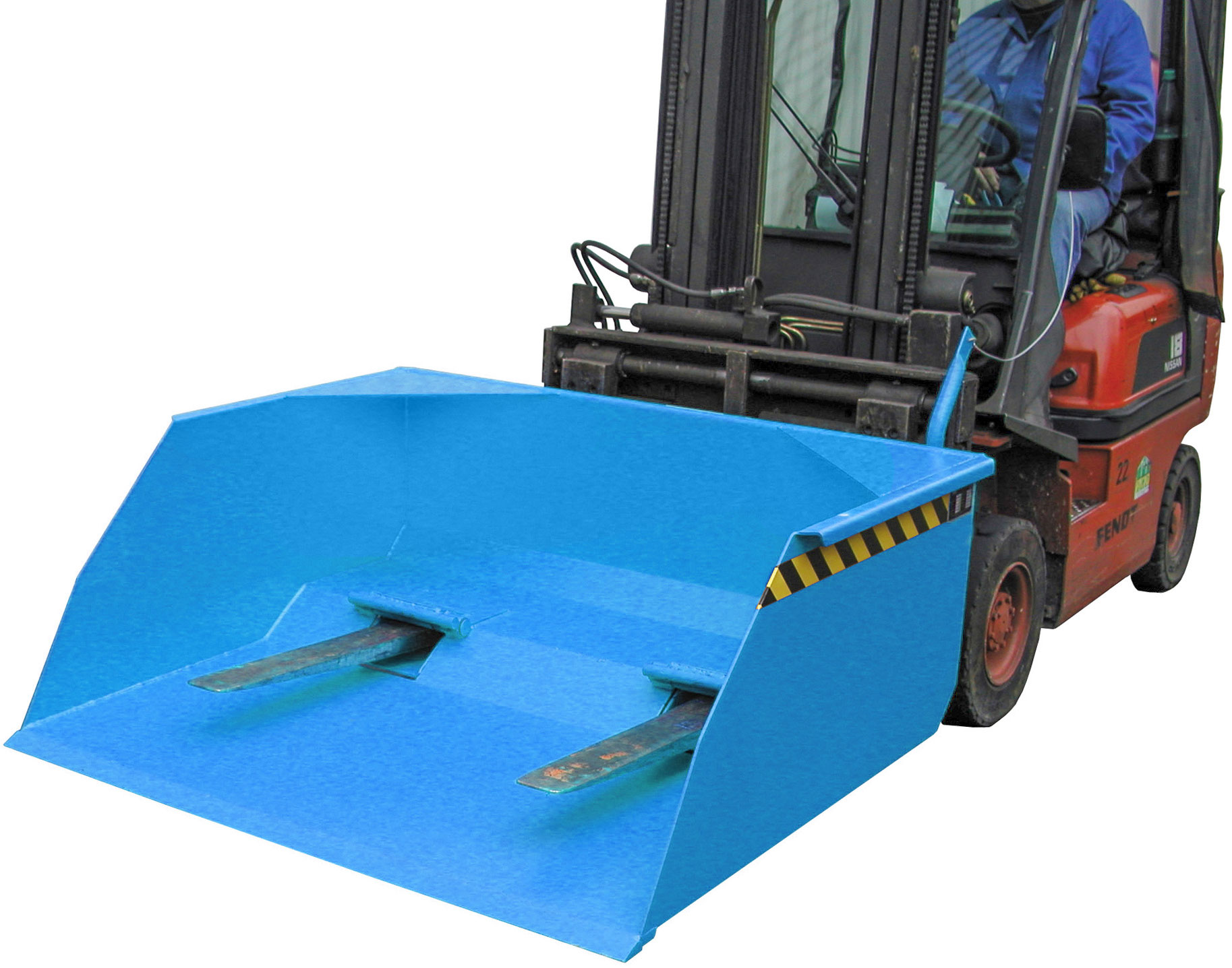Bauer Staplerschaufel BSM-100- RAL 5012 Schaufel 1000 Liter für Stapler - Schuttschaufel | Schneeschaufel lichtblau pulverbeschichtet (BA-4414-21-0000-3) Bild-01