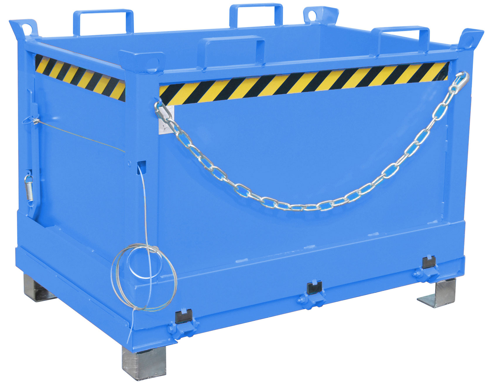 Bauer Klappbodenbehälter FB-500 - RAL 5012 Transportbehälter 500 Liter für Stapler - Container mit Klappboden lichtblau pulverbeschichtet (BA-4417-25-6000-3) Bild-01